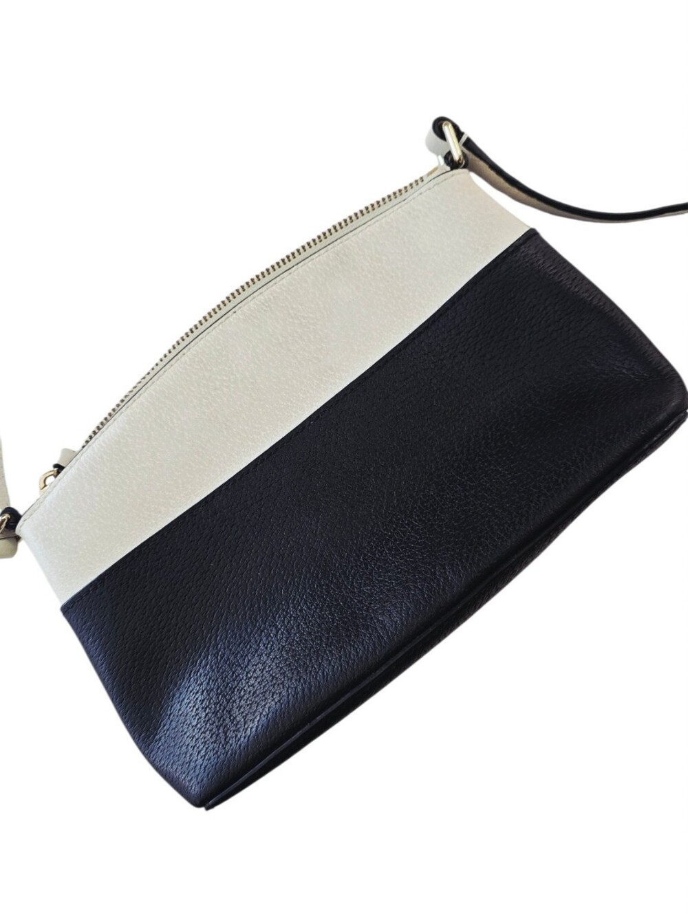 Kate Spade New York Black Cream Leather Colorblock Crossbody Bag - Picture 6 of 12